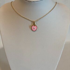 Evil eye heart pendant and chain #0019